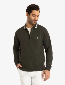 1/4 ZIP CHEST POCKET FRENCH TERRY SWEATSHIRT