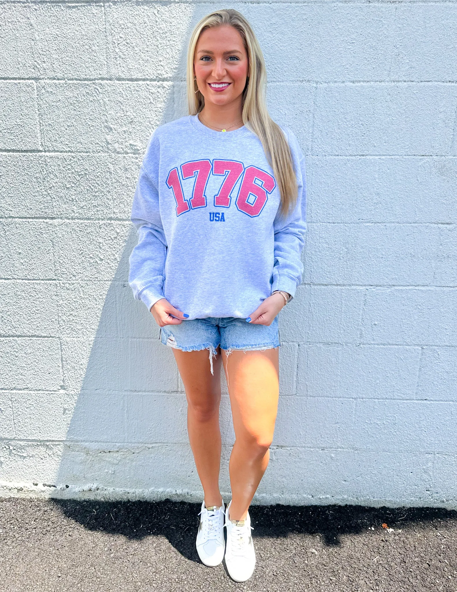 1776 USA Oversized Graphic Sweatshirt