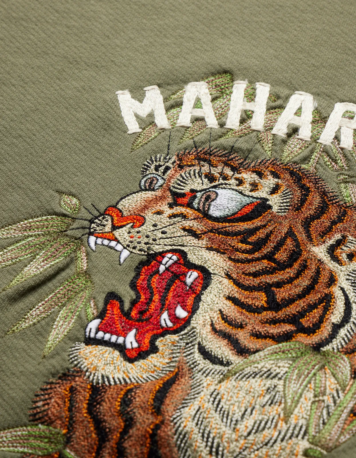 5101 Maha Tiger Embroidered Crew Olive OG-107F