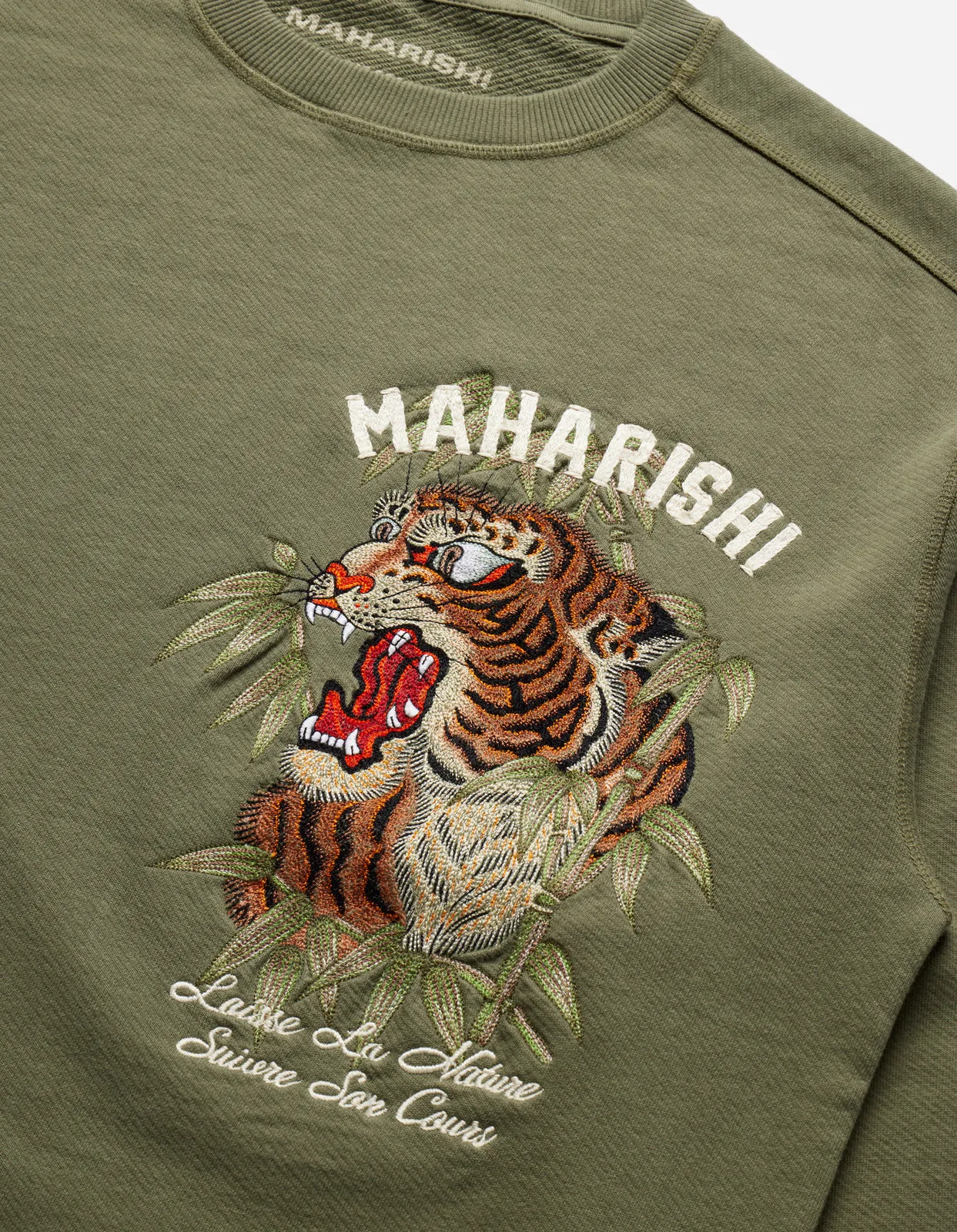 5101 Maha Tiger Embroidered Crew Olive OG-107F