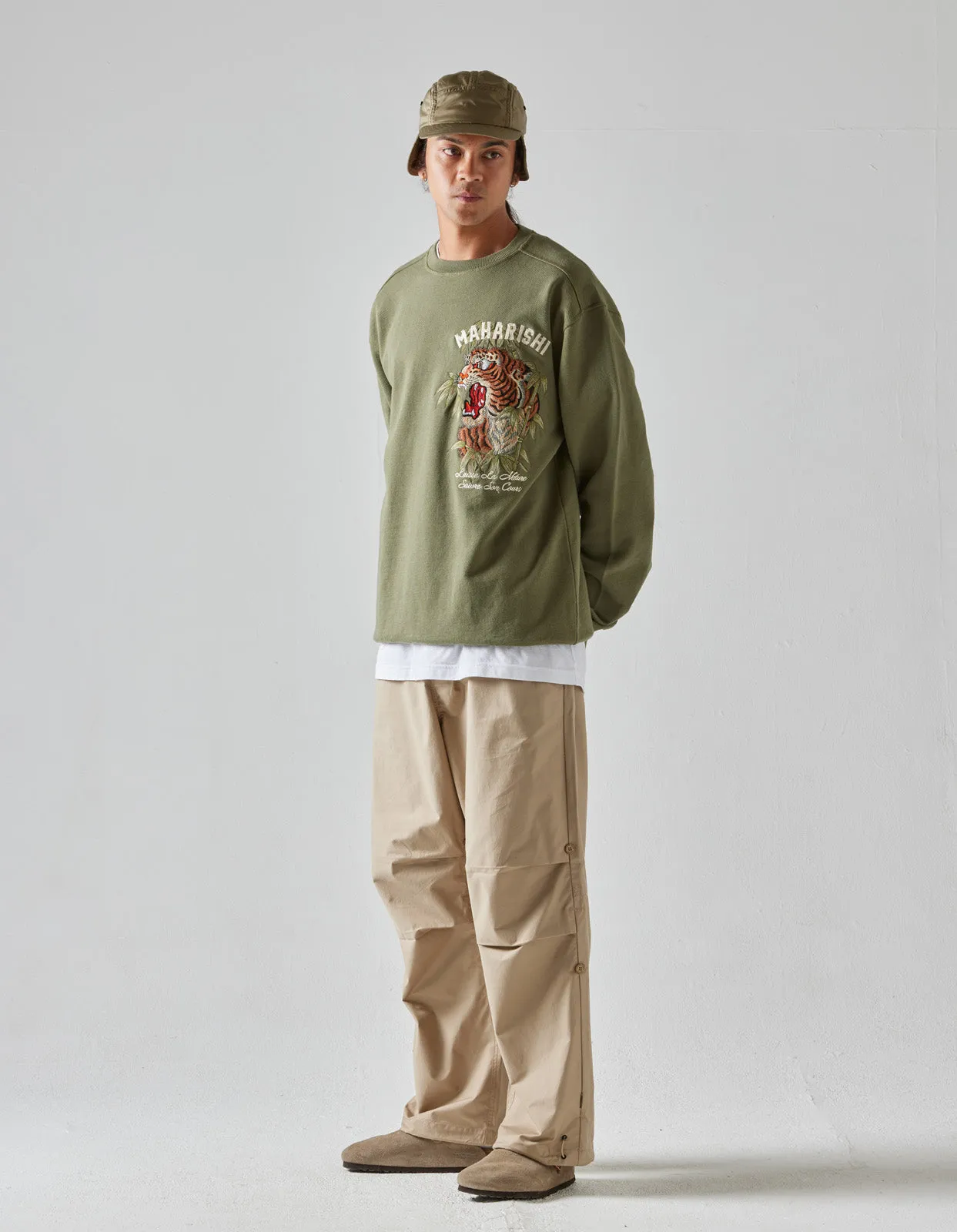 5101 Maha Tiger Embroidered Crew Olive OG-107F