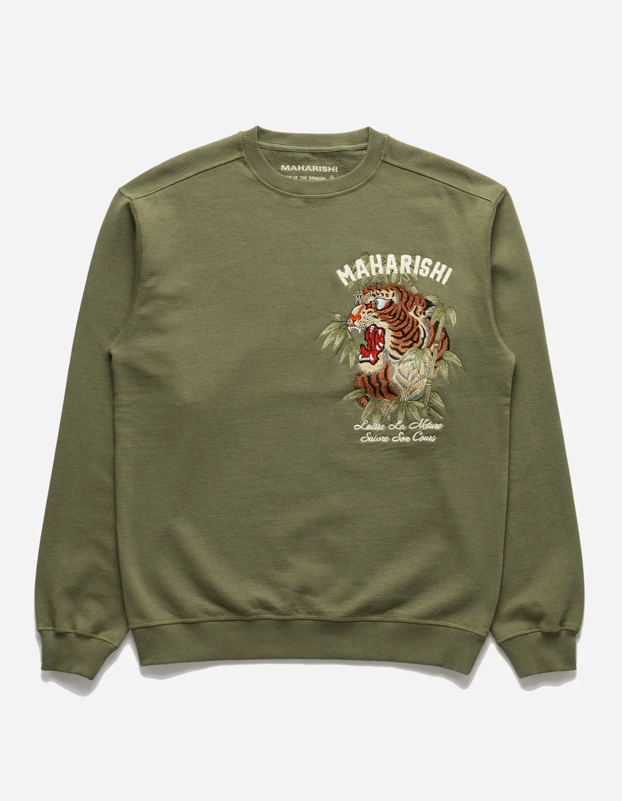 5101 Maha Tiger Embroidered Crew Olive OG-107F