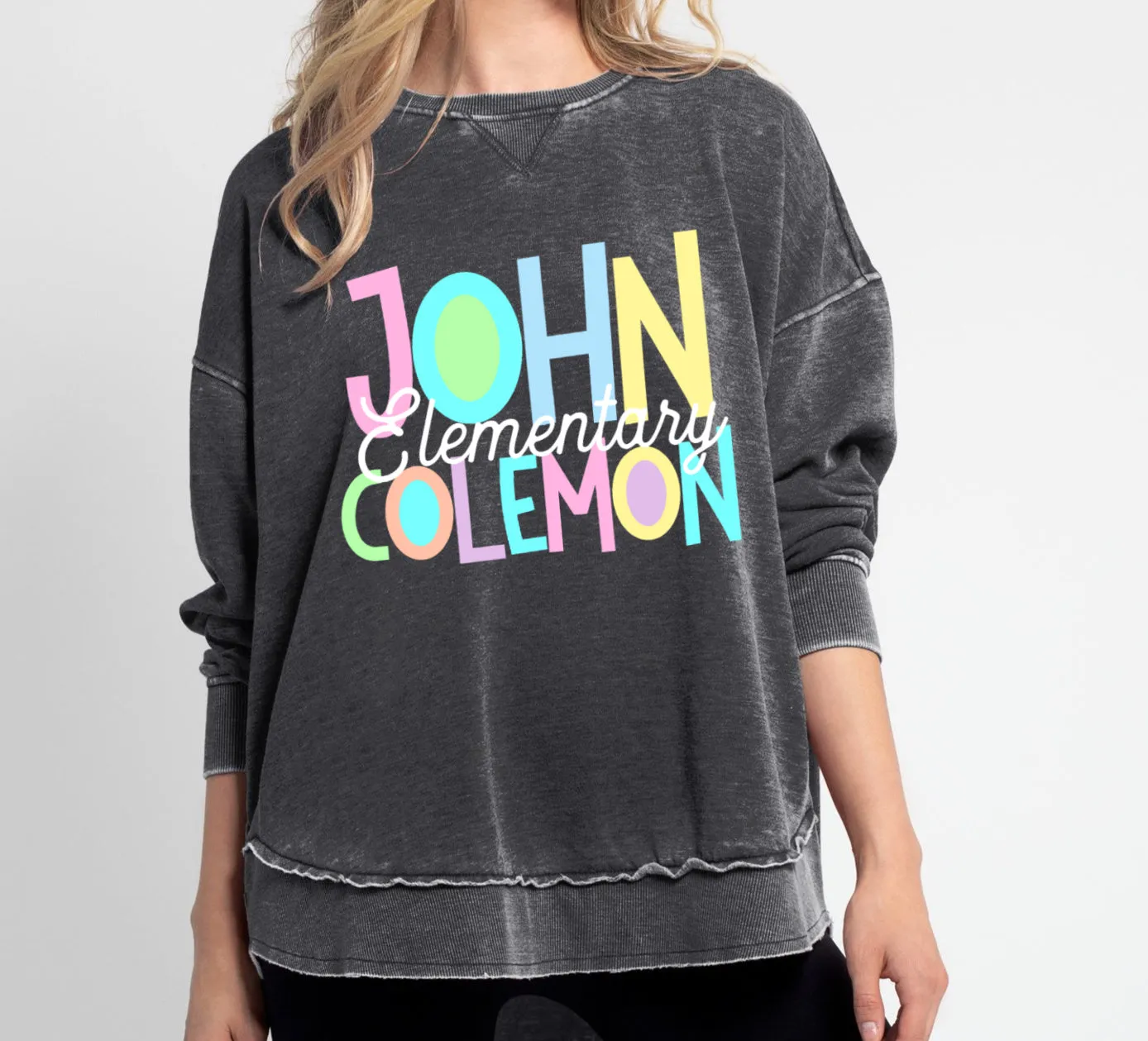 Acid Washed John Colemon Elementary Sweatshirt/ Unisex Sweatshirt