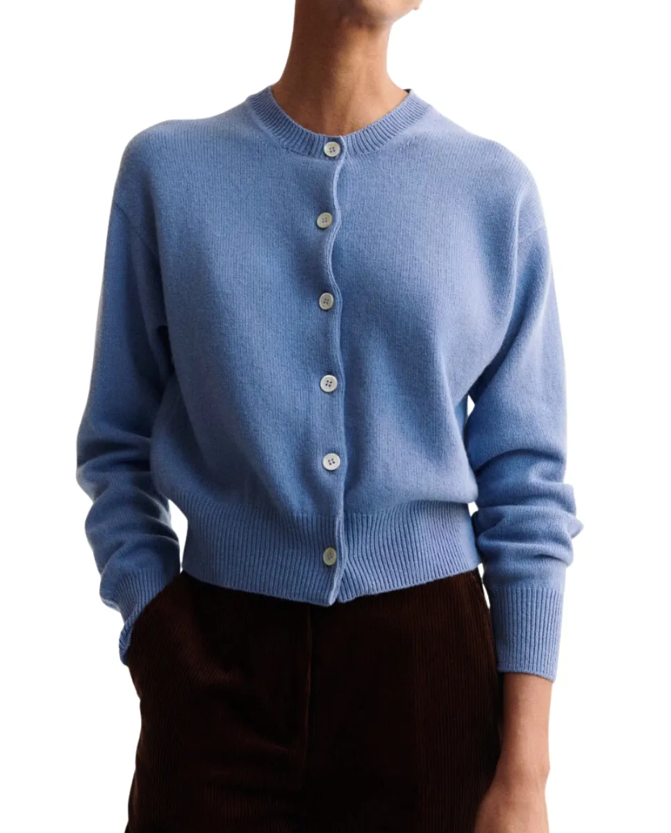 Ada Geelong Crewneck Cardigan Studio Blue