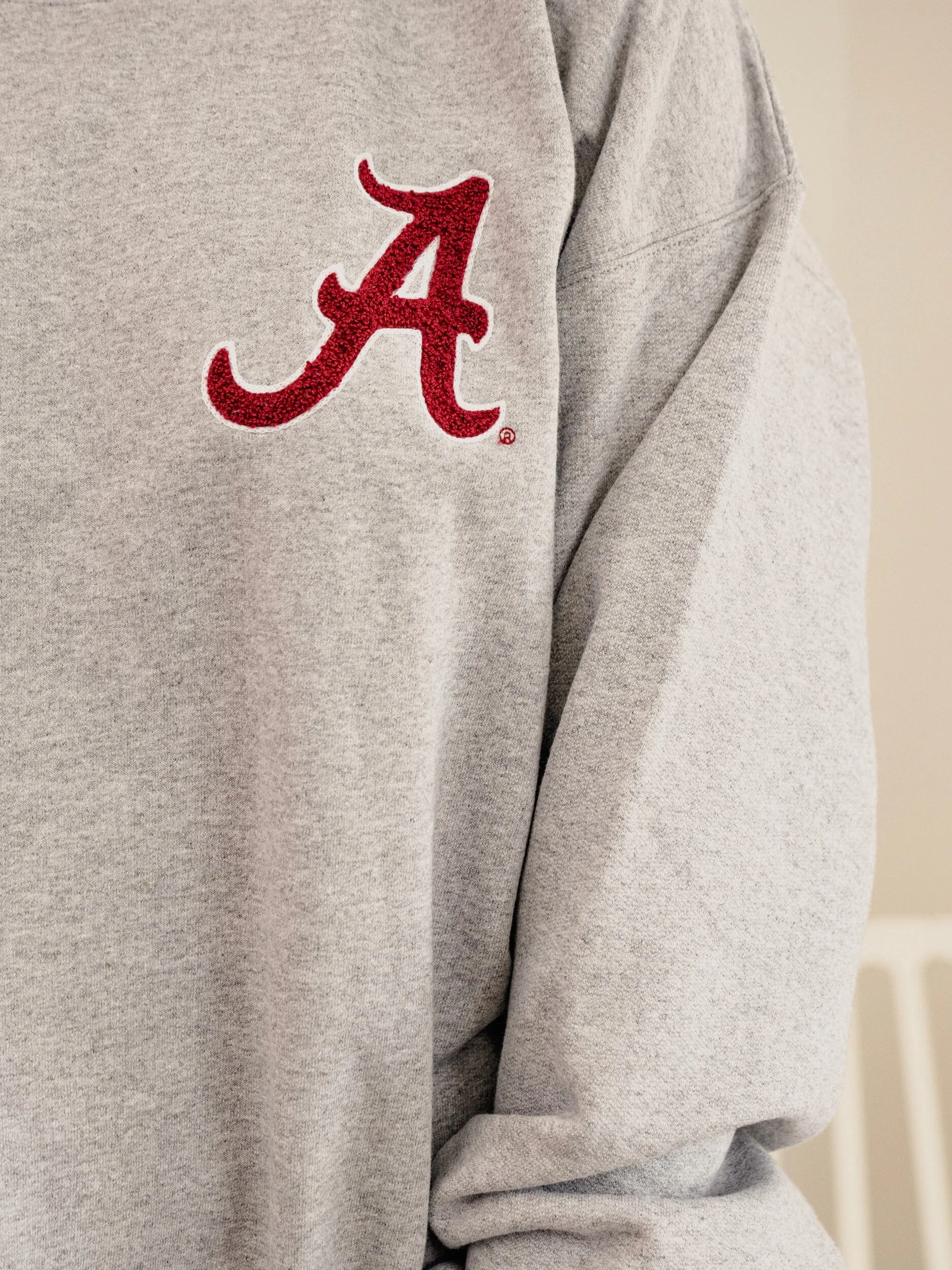 Alabama Crimson Tide Chenille Patch Gray Sweatshirt