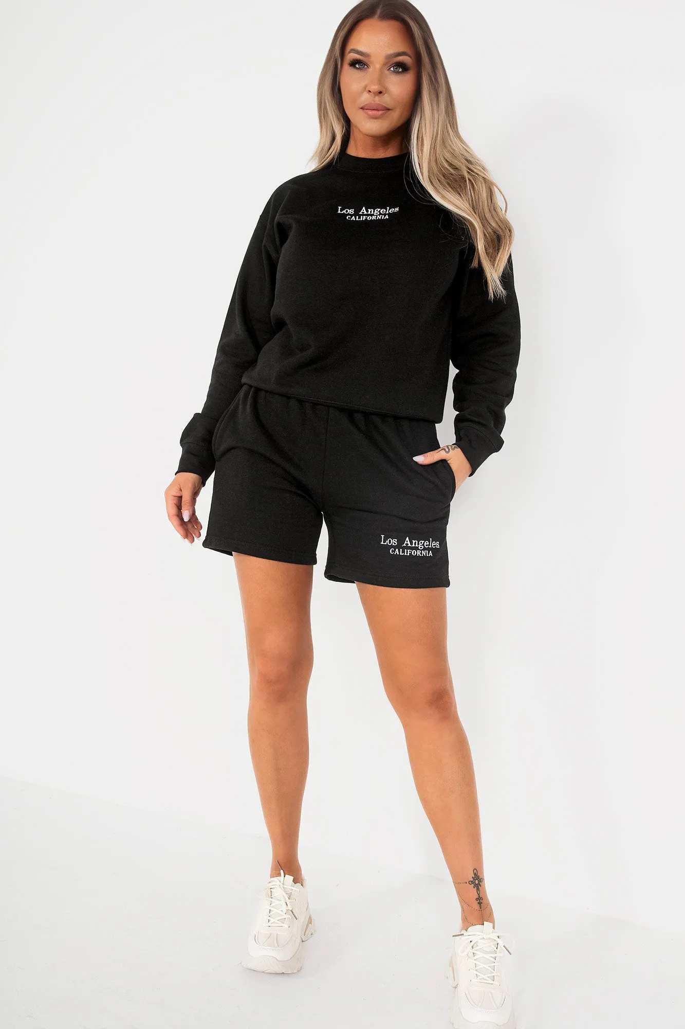 Aliyah Black 'Los Angeles' Shorts Co Ord