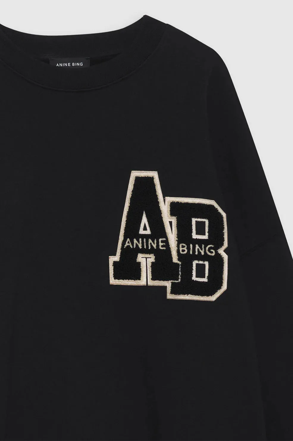 Anine Bing Miles Oversized Sweatshirt Letterman - Black