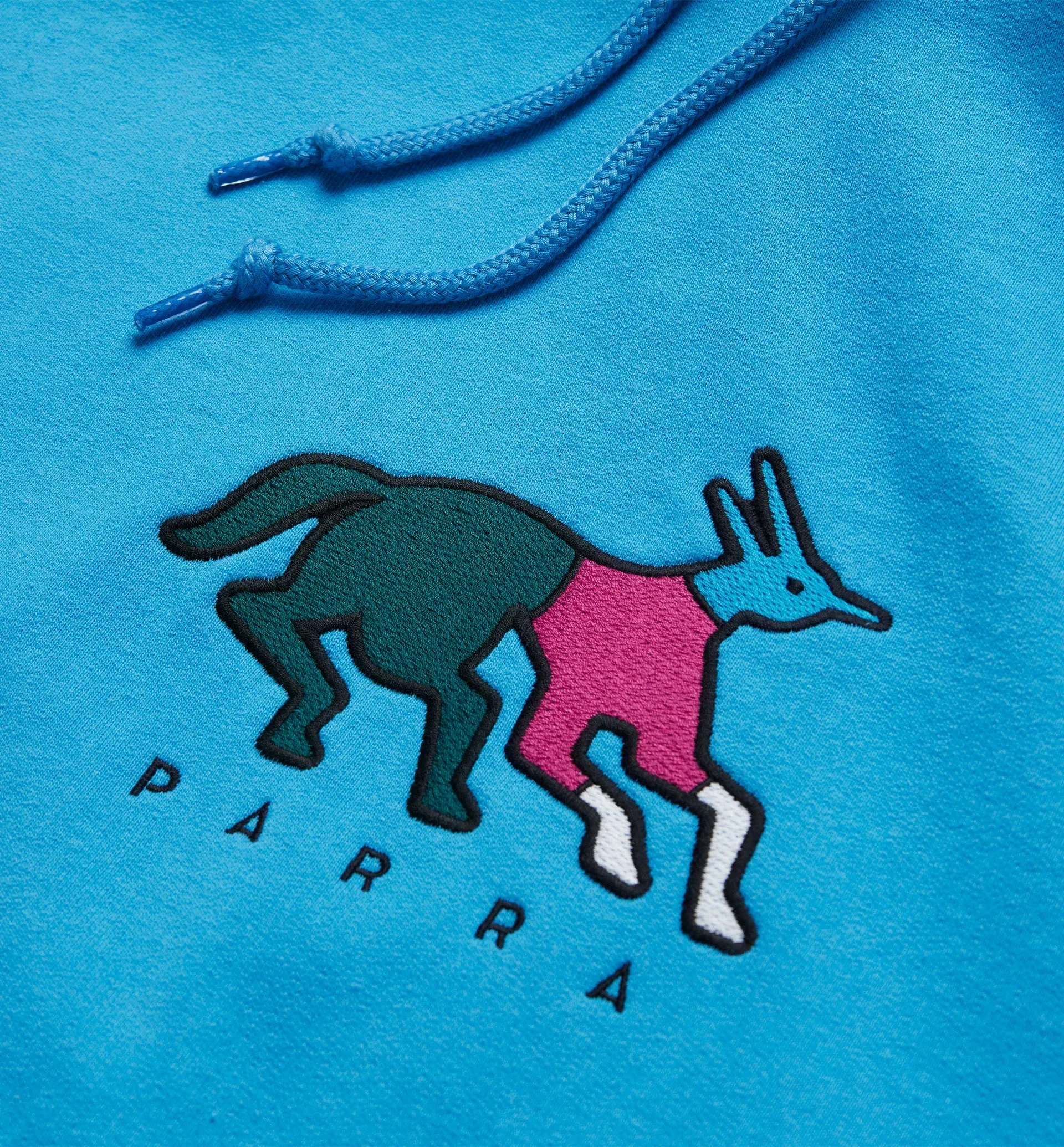 anxious dog hooded sweatshirt (greek blue)