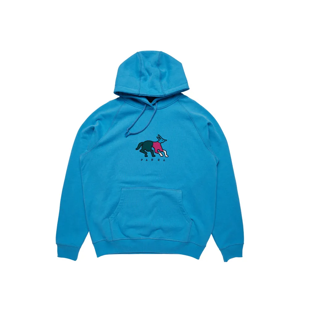 anxious dog hooded sweatshirt (greek blue)