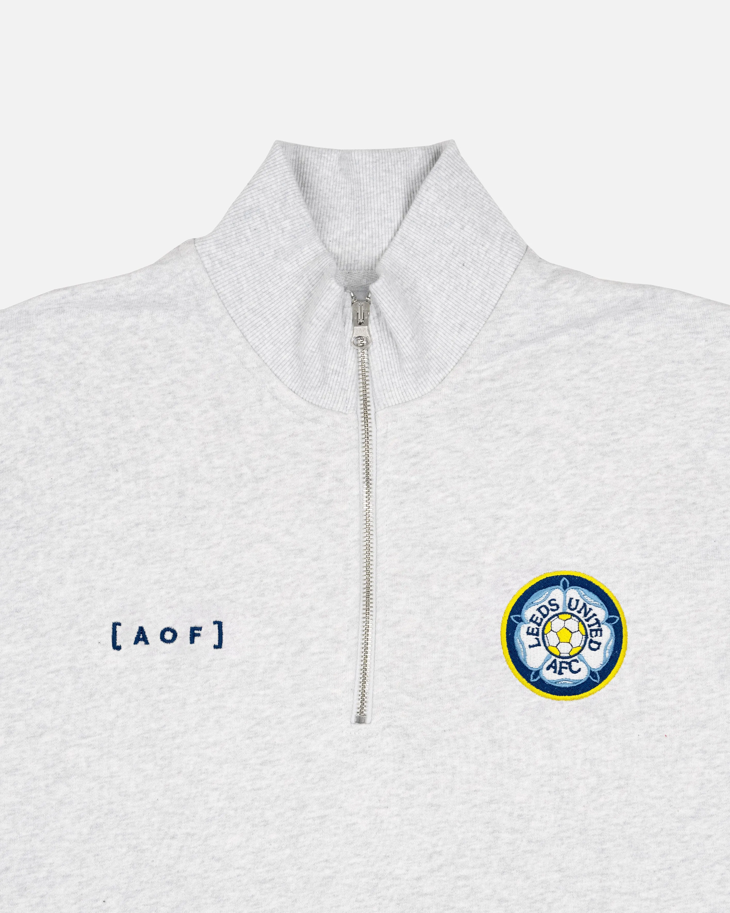 AOF x Leeds United - Grey Quarter Zip Sweat