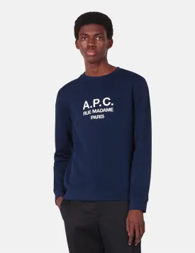 A.P.C. Rufus Sweatshirt (Embroidered Logo) - Marine/Dark Navy