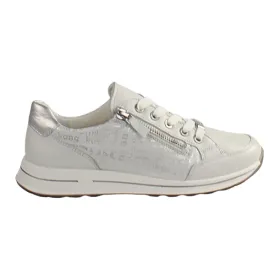 Ara Ladies Wide Fit Trainers - 24801-09 - White/Silver