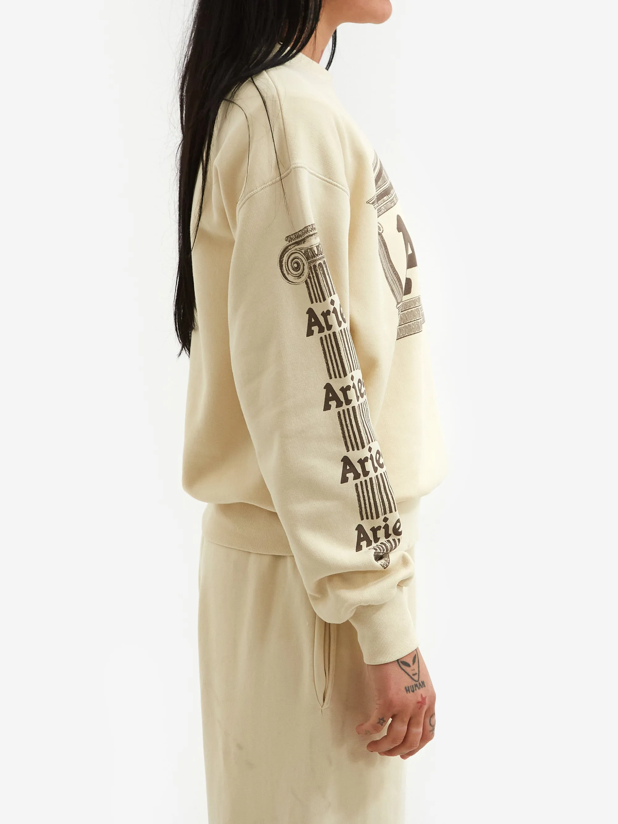 Aries Ancient Column Sweat - Beige