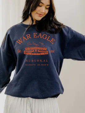 Auburn Tigers Stadium Coordinates Navy Sweatshirt