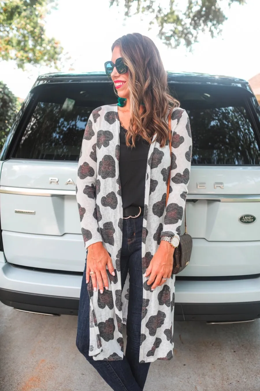 Ava Leopard Long Cardigan