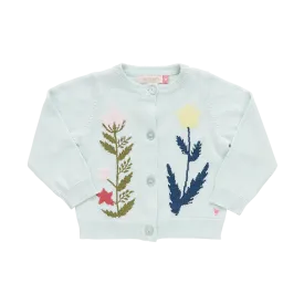 Baby Girls Paper Floral Sweater - Light Aqua