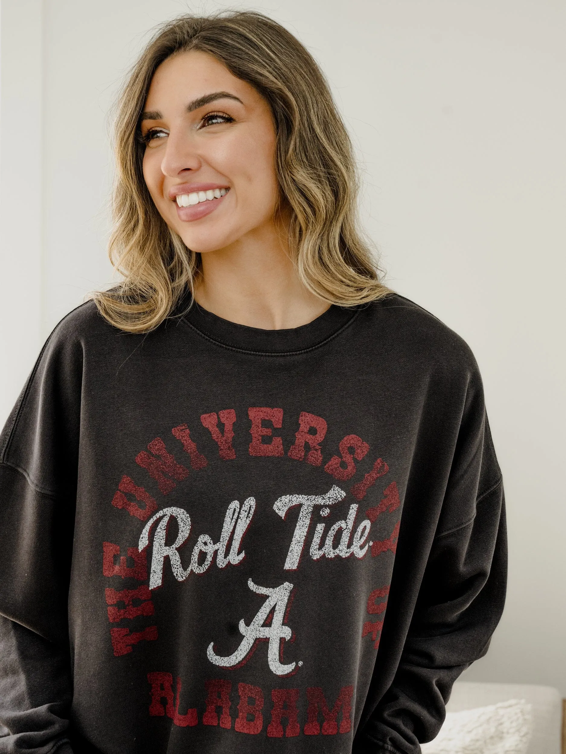 Bama Draft Charcoal Hi-Dive Oversized Crew Sweatshirt