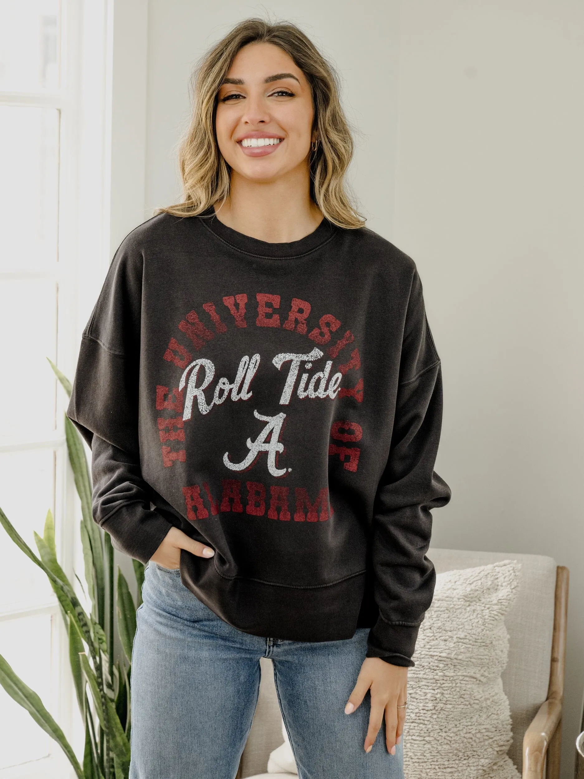 Bama Draft Charcoal Hi-Dive Oversized Crew Sweatshirt