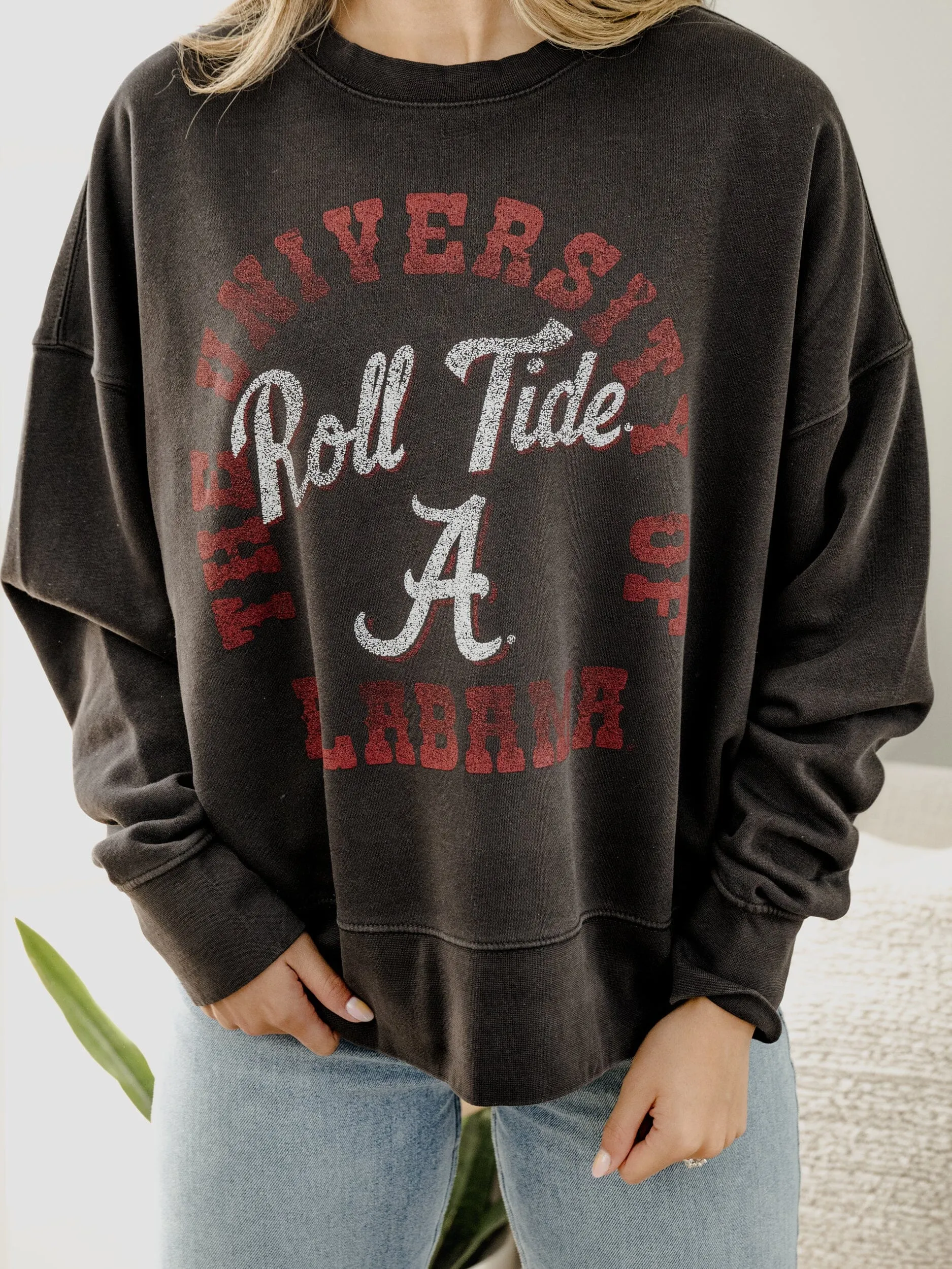 Bama Draft Charcoal Hi-Dive Oversized Crew Sweatshirt