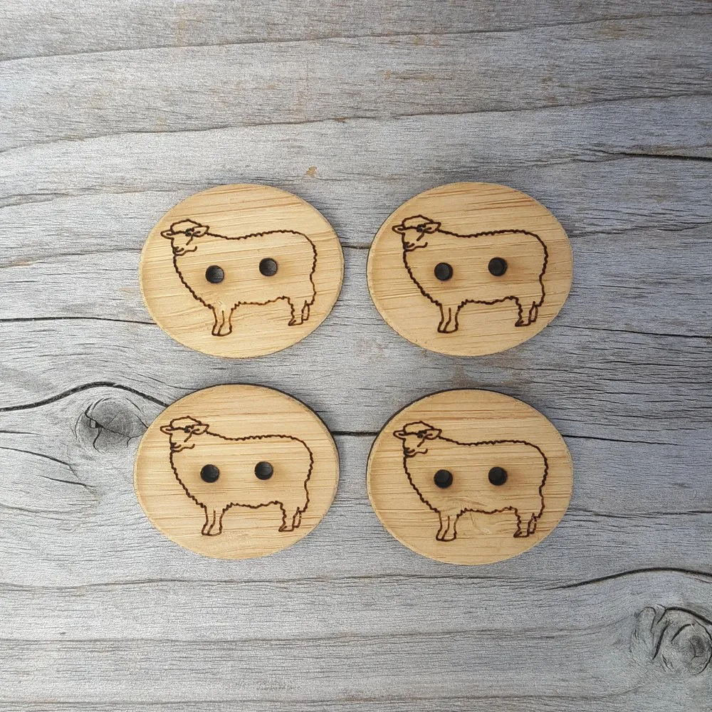 Bamboo Buttons 3/4" (set of 4)