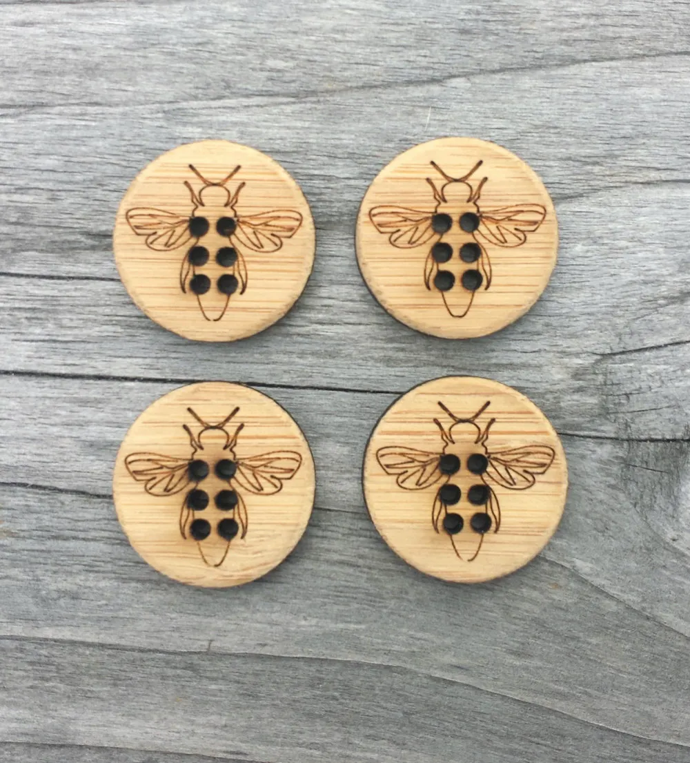 Bamboo Buttons 3/4" (set of 4)