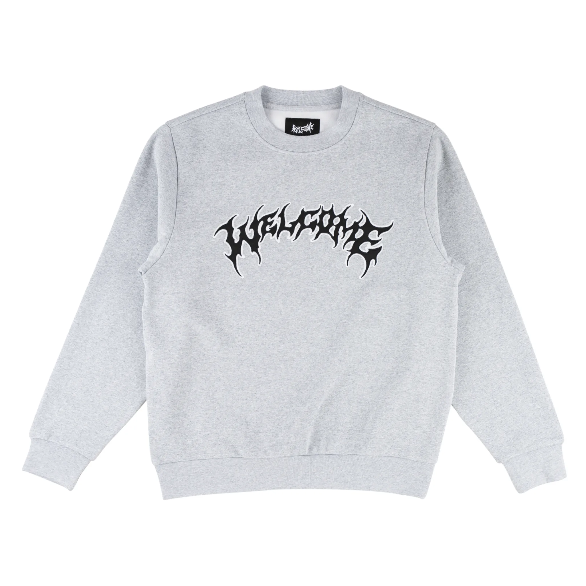 Barb Applique Crew - Heather Grey