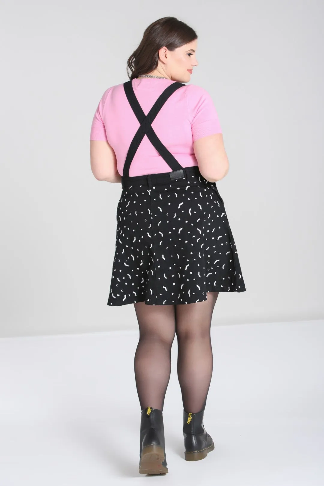 Bat Pinafore Dress Black