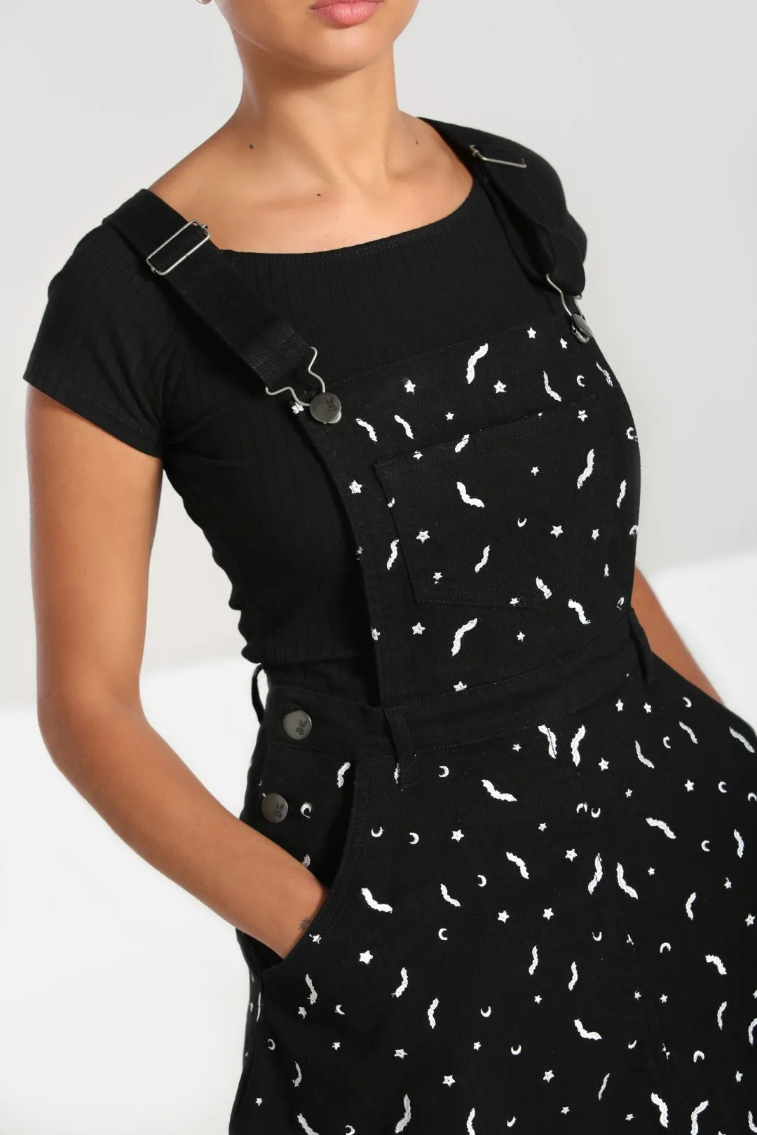 Bat Pinafore Dress Black