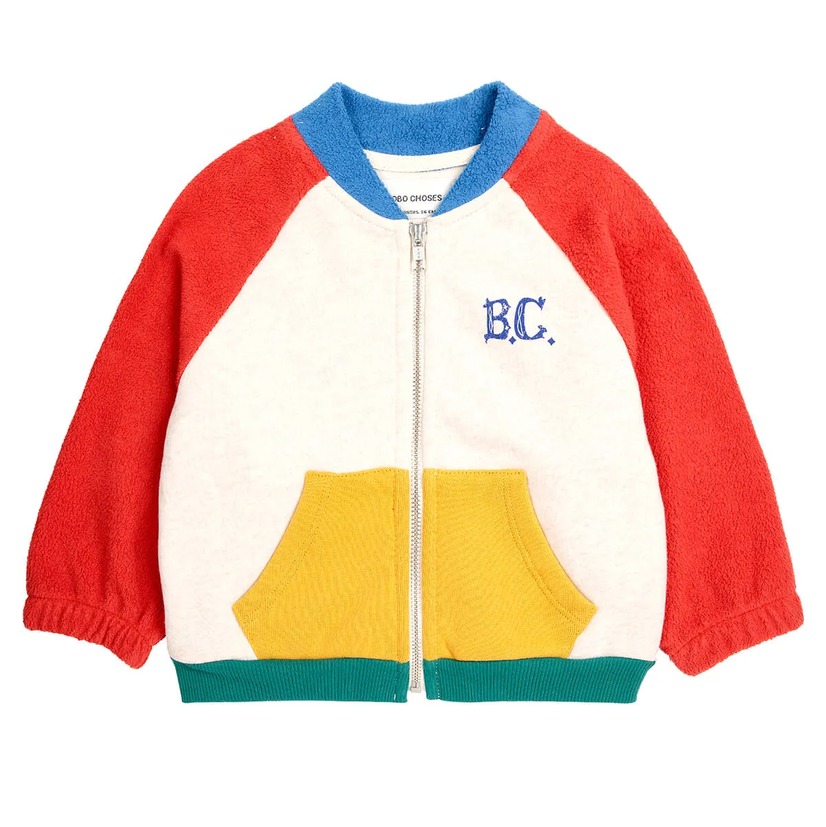 B.C Colour Block Zipped Baby Sweatshirt by Bobo Choses