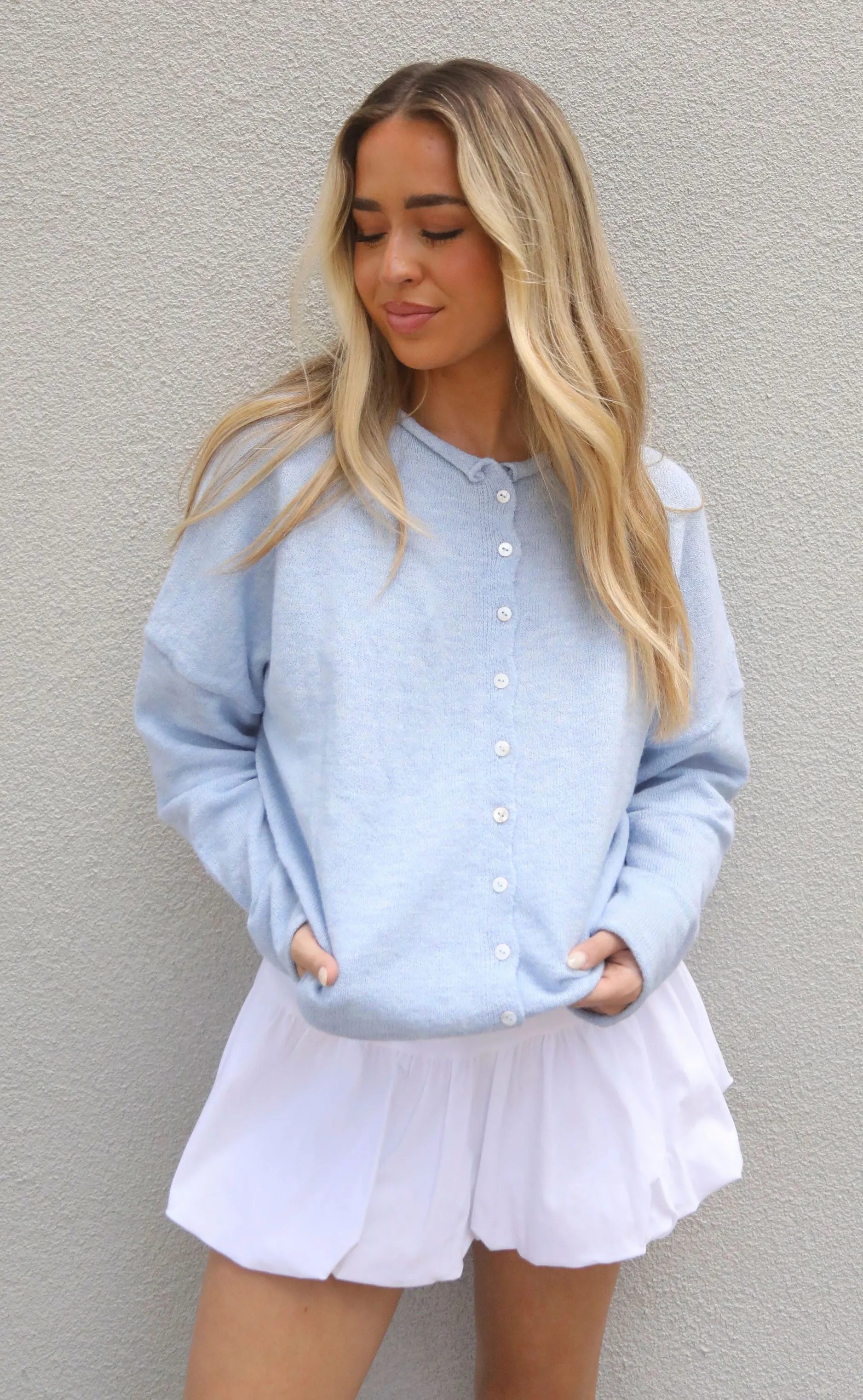 beat of your heart cardigan - blue