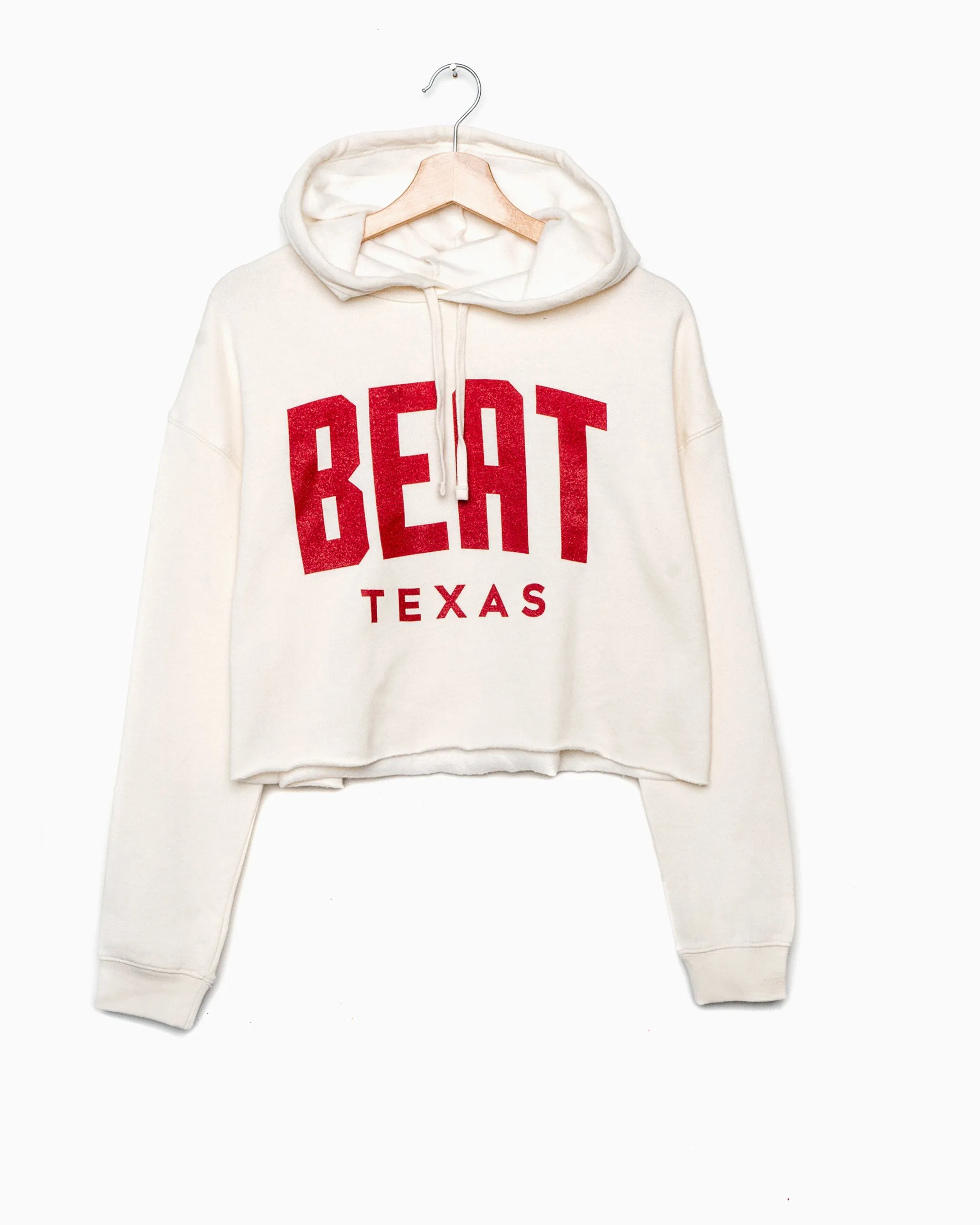 Beat Texas Gault Off White Cropped Hoodie