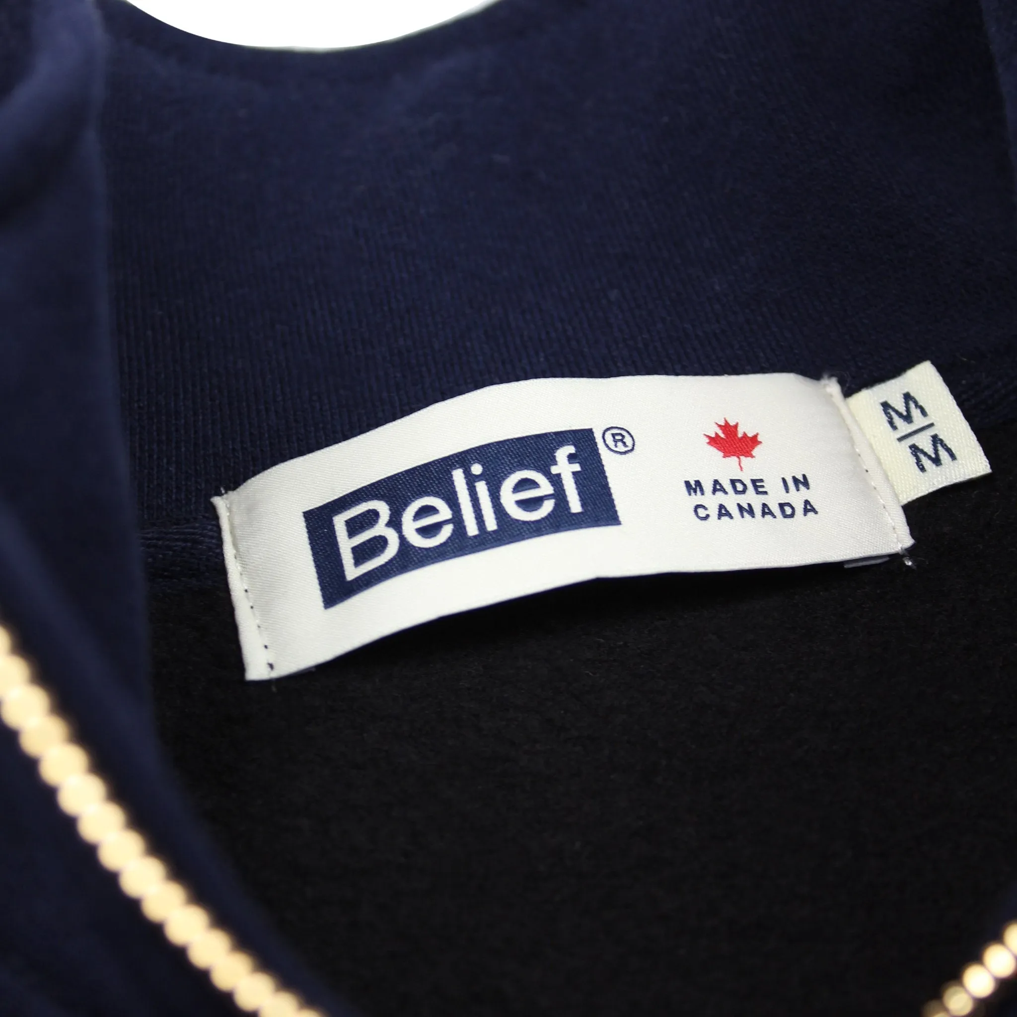 Belief NYC Logo Premium 1/4 Zip Sweatshirt Black/Navy