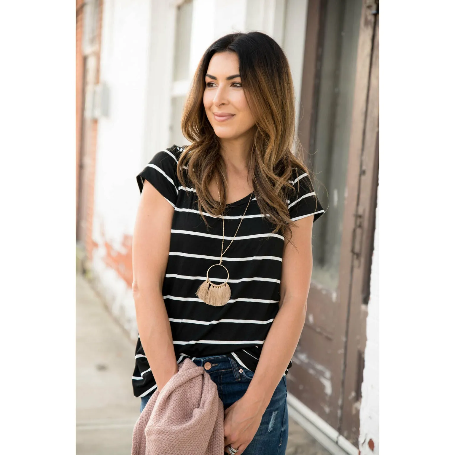 Betsey's Striped Basic Tee