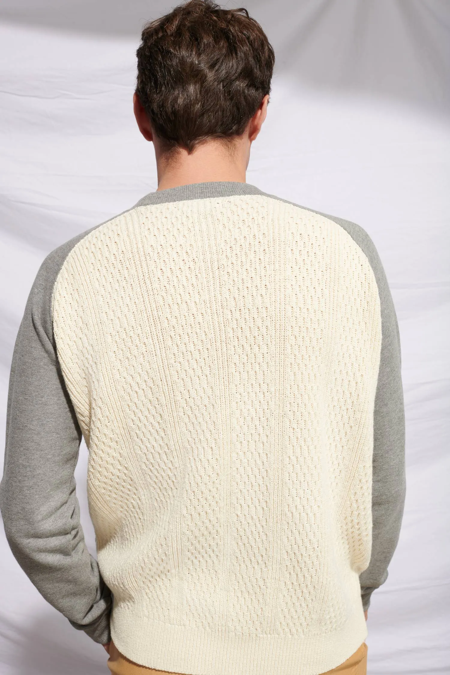 Bi Material Baseball Sweater - LAST PIECE