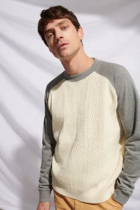 Bi Material Baseball Sweater - LAST PIECE