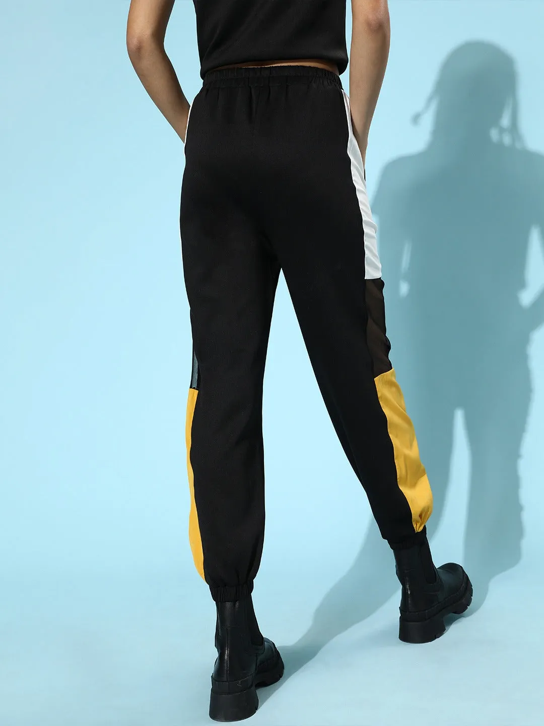 Black Scuba Side Color Block Joggers