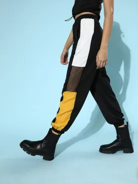 Black Scuba Side Color Block Joggers