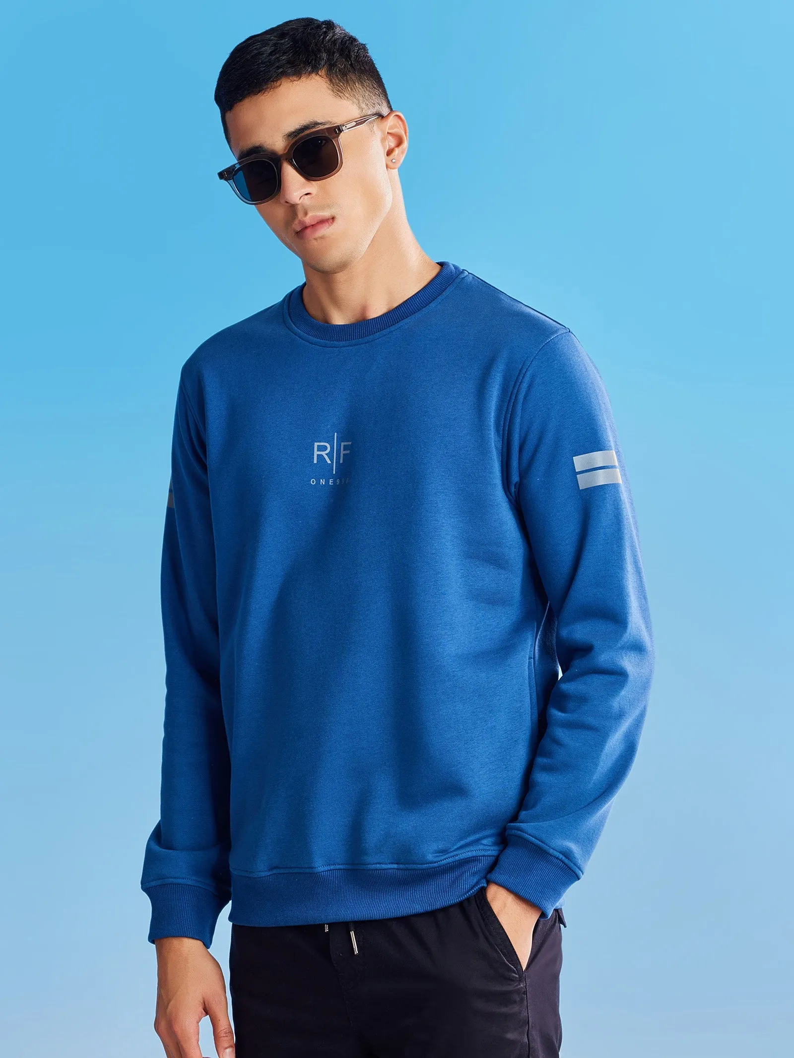 Blue Fleece Crew Neck Sweatshirt