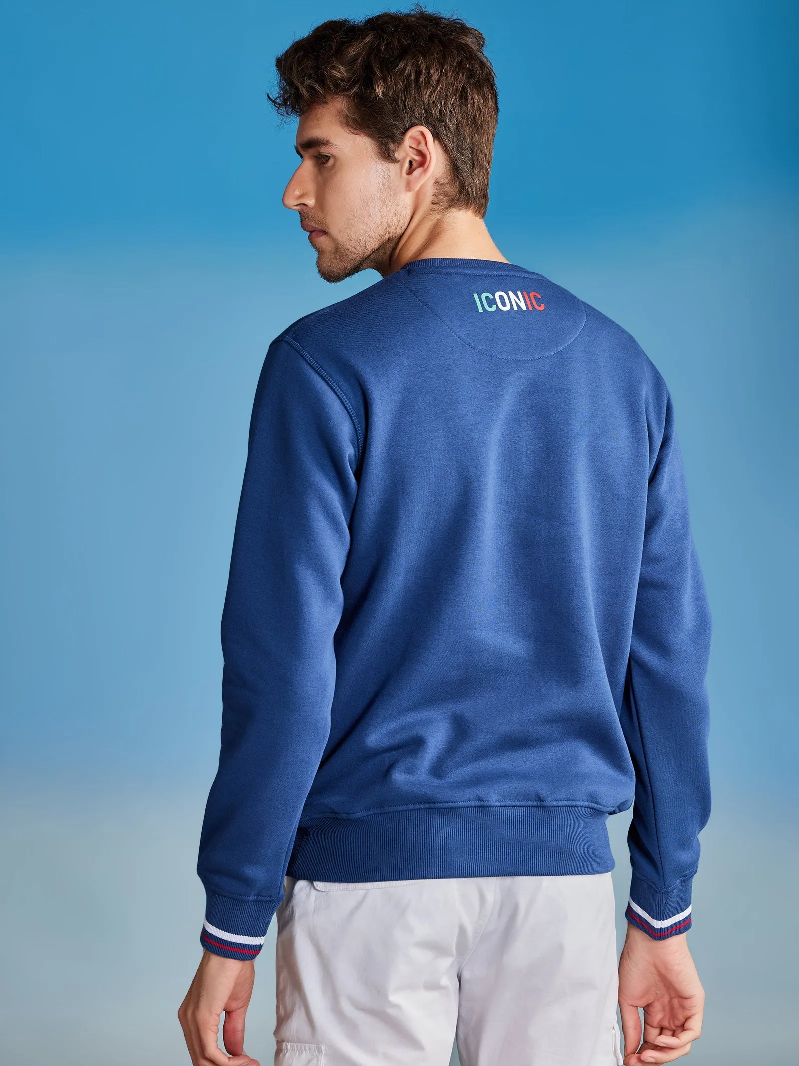 Blue Fleece Crew Neck Sweatshirt