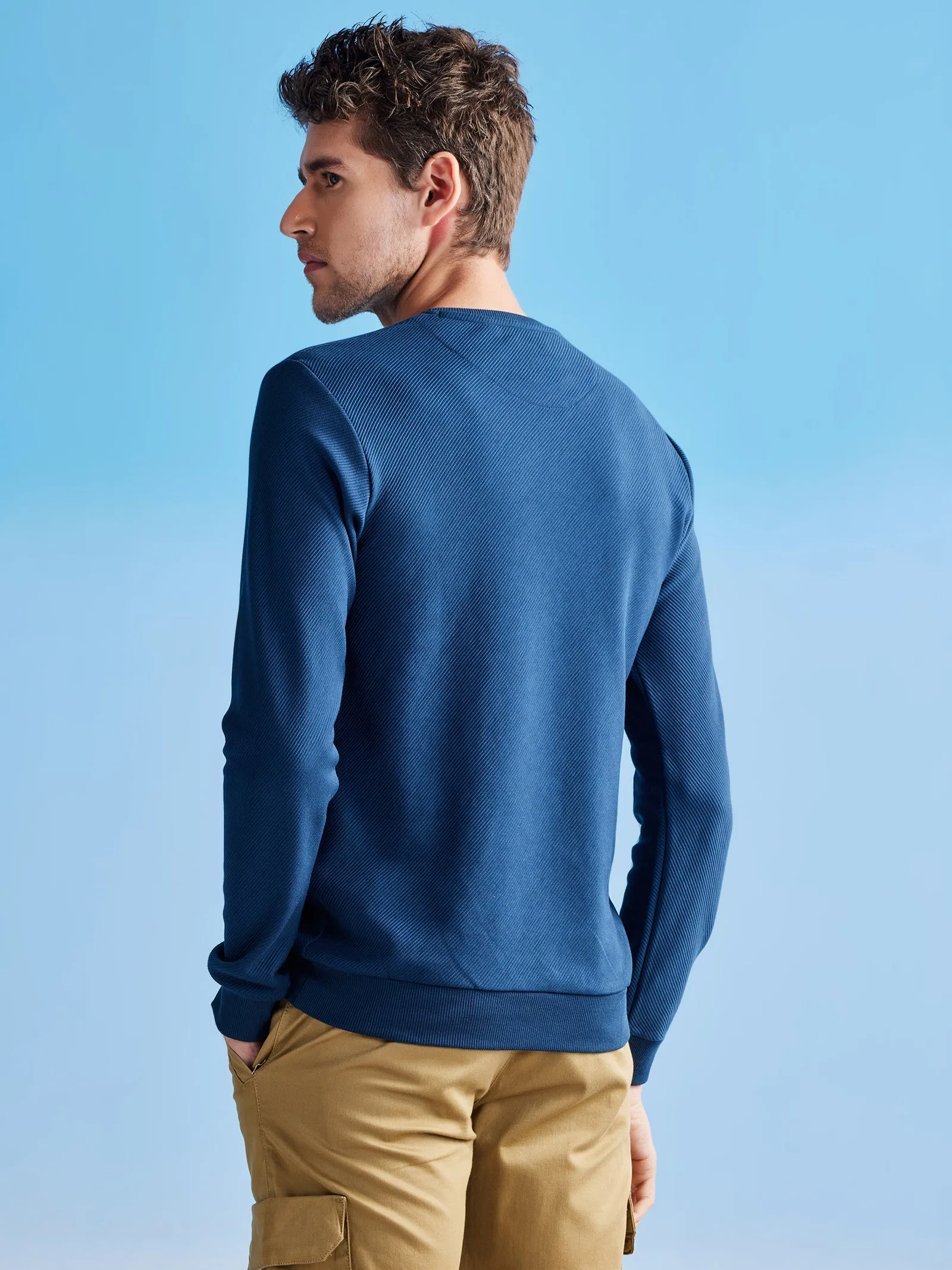 Blue Ottoman Crew Neck Sweatshirt