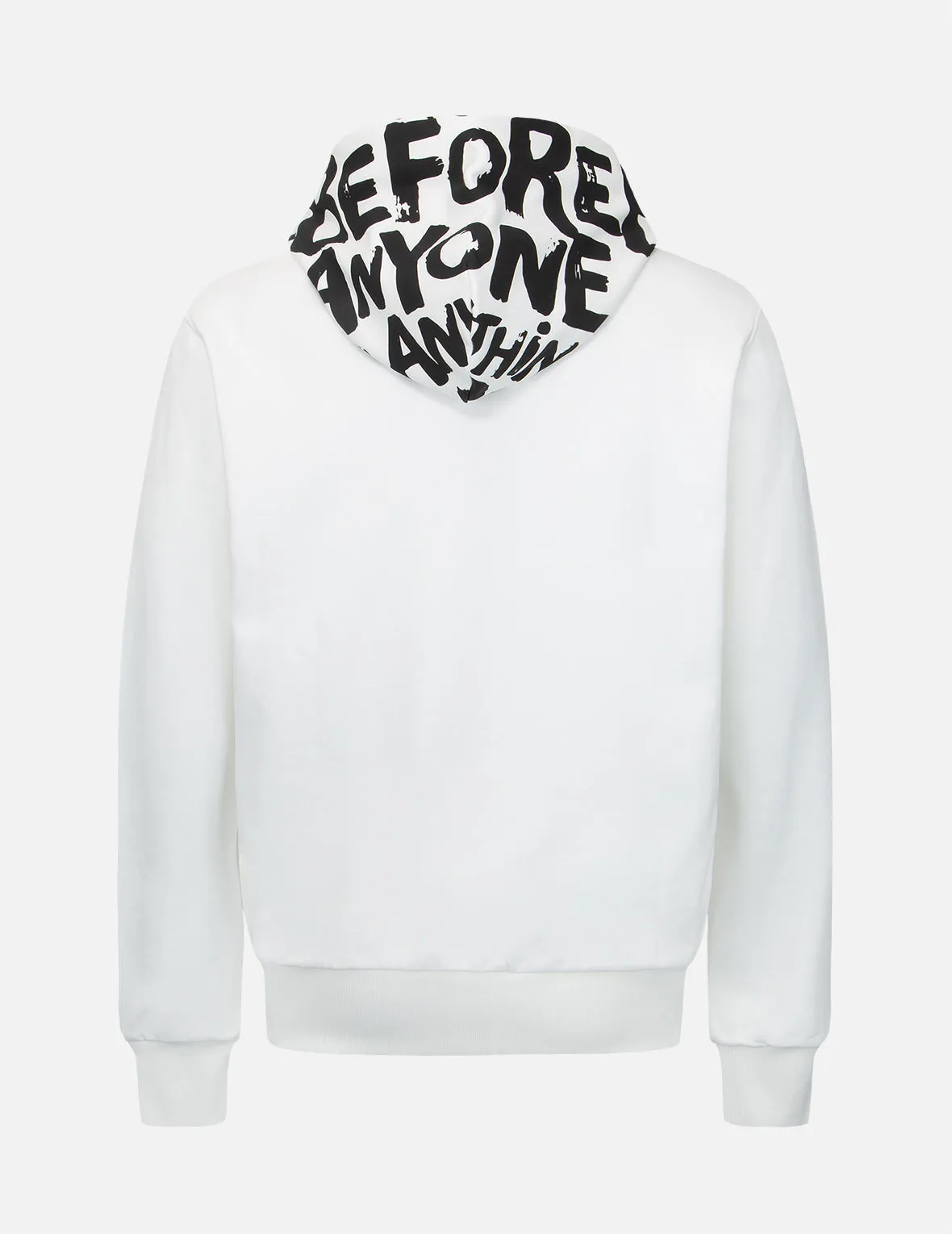 Brand Motto Print Hooded Sweatshirt