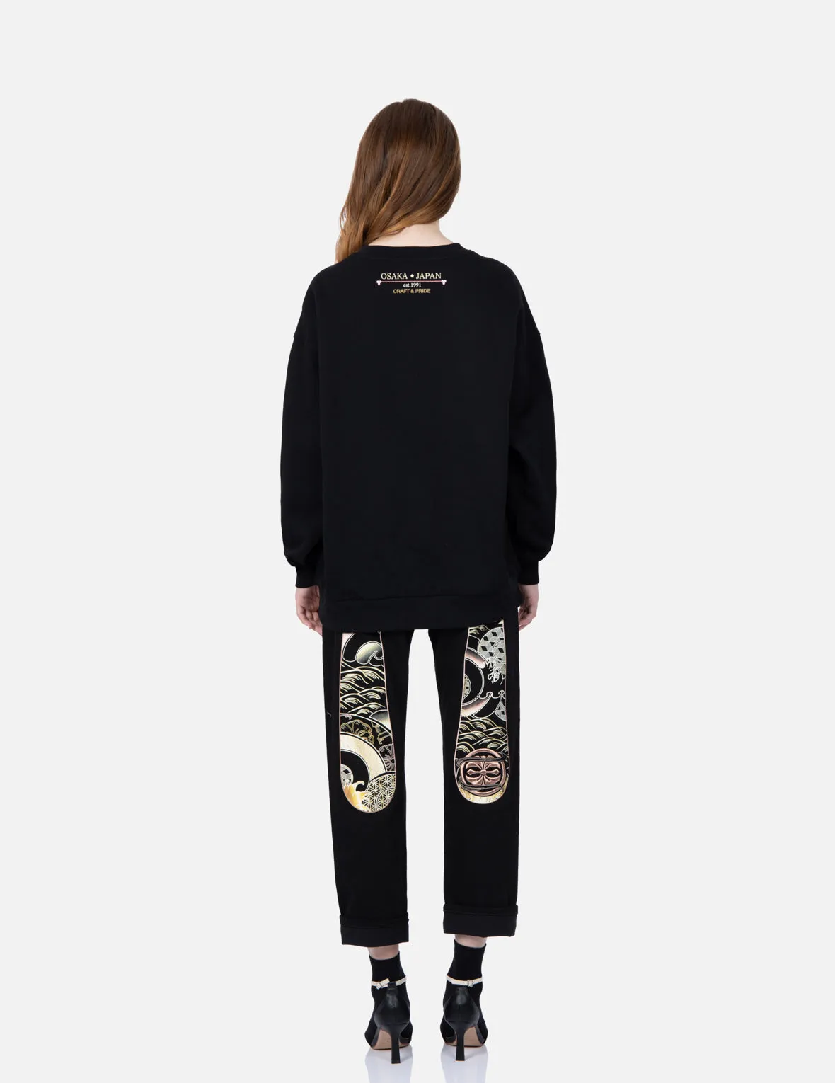 Brocade Seagull Appliqué Sweatshirt