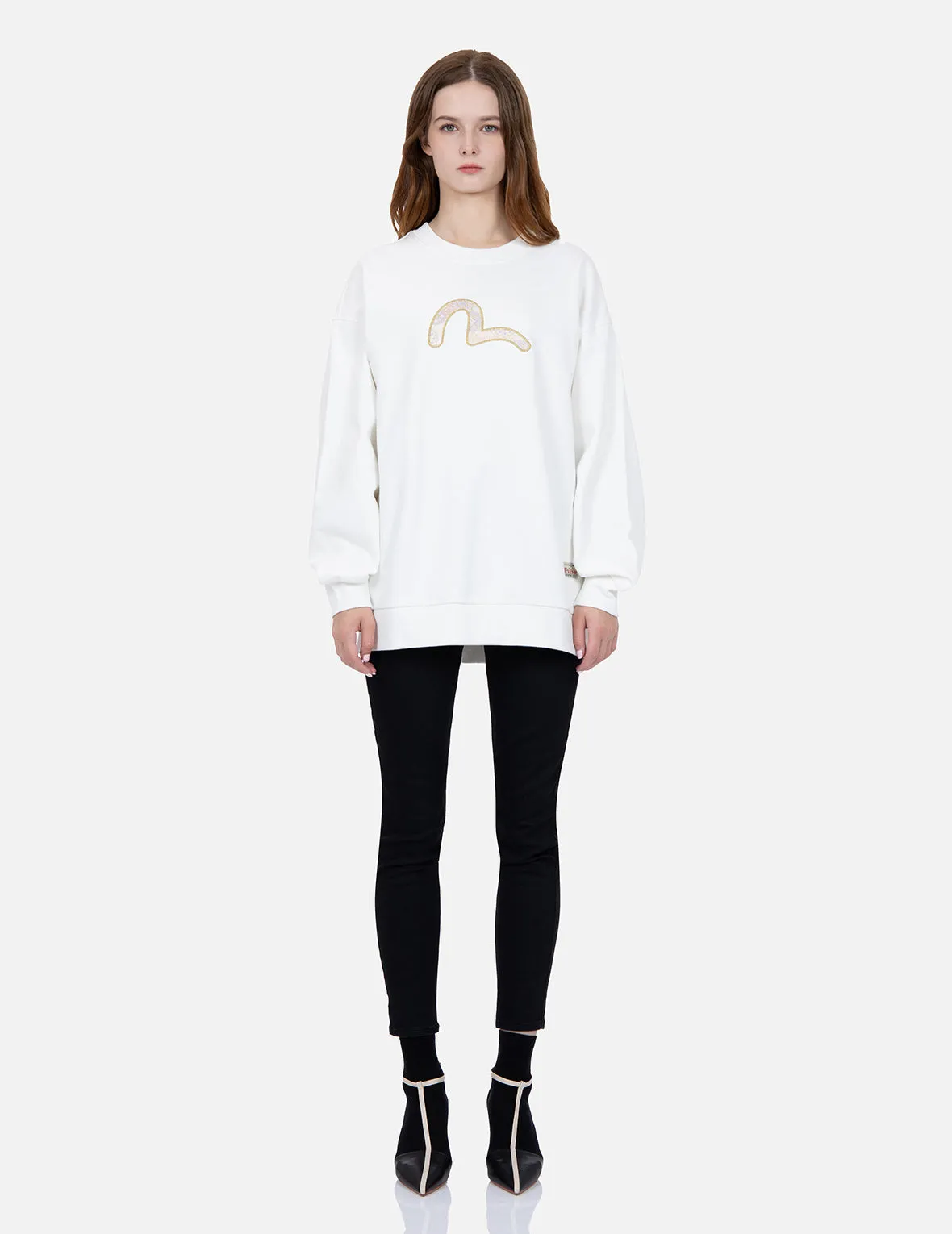 Brocade Seagull Appliqué Sweatshirt