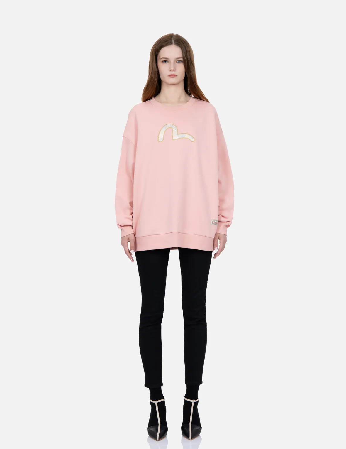 Brocade Seagull Appliqué Sweatshirt