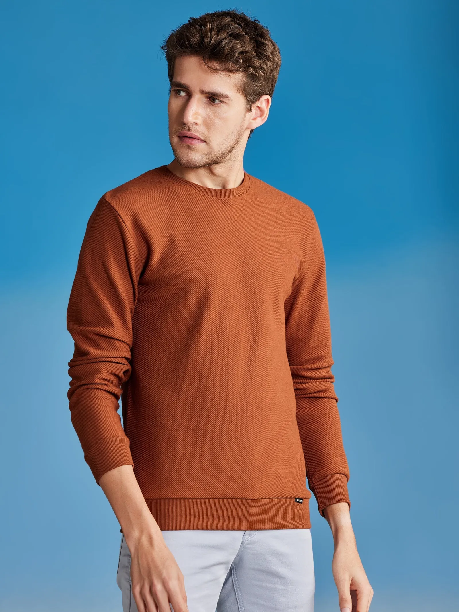 Brown Ottoman Crew Neck Sweatshirt