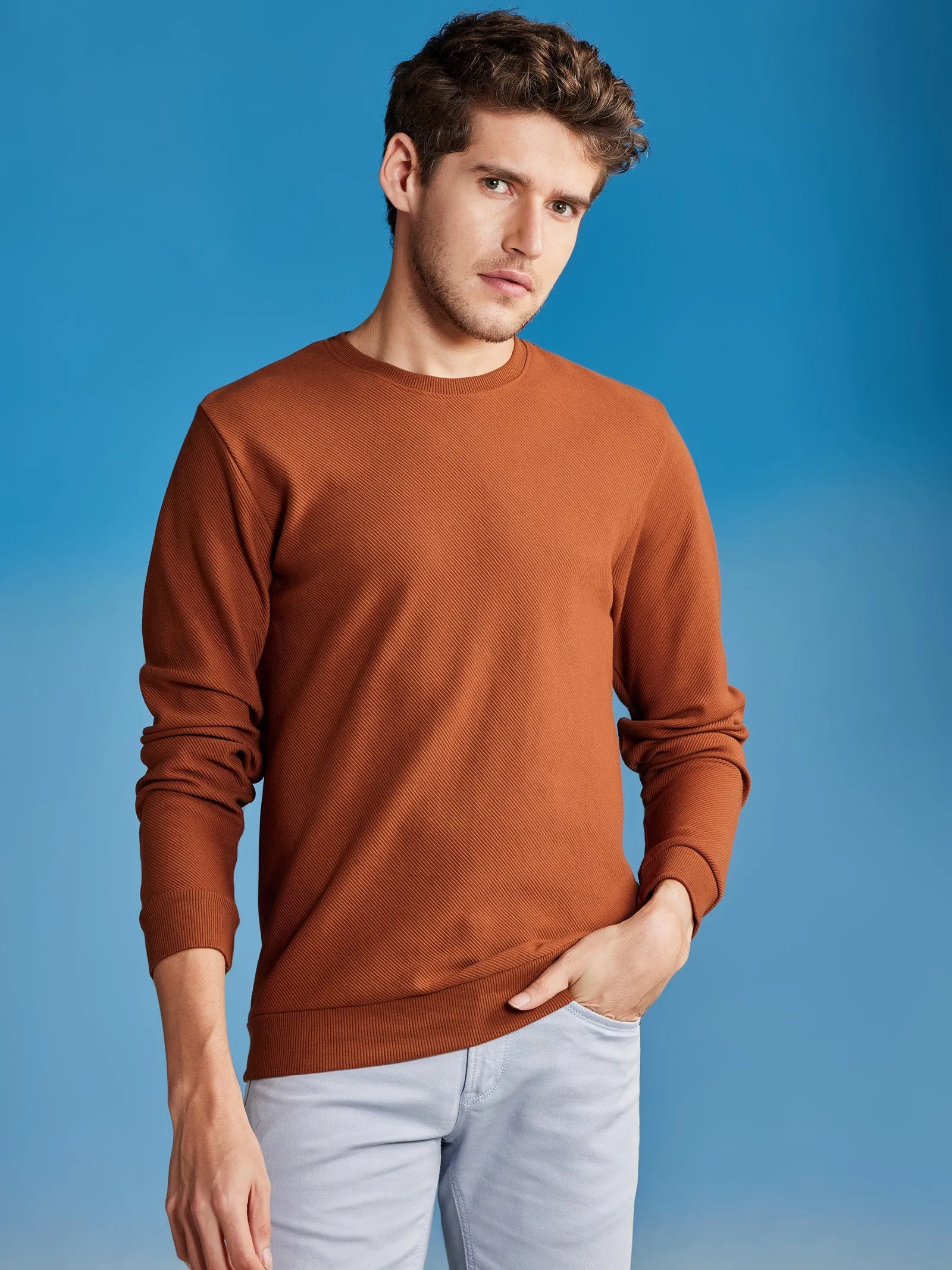 Brown Ottoman Crew Neck Sweatshirt