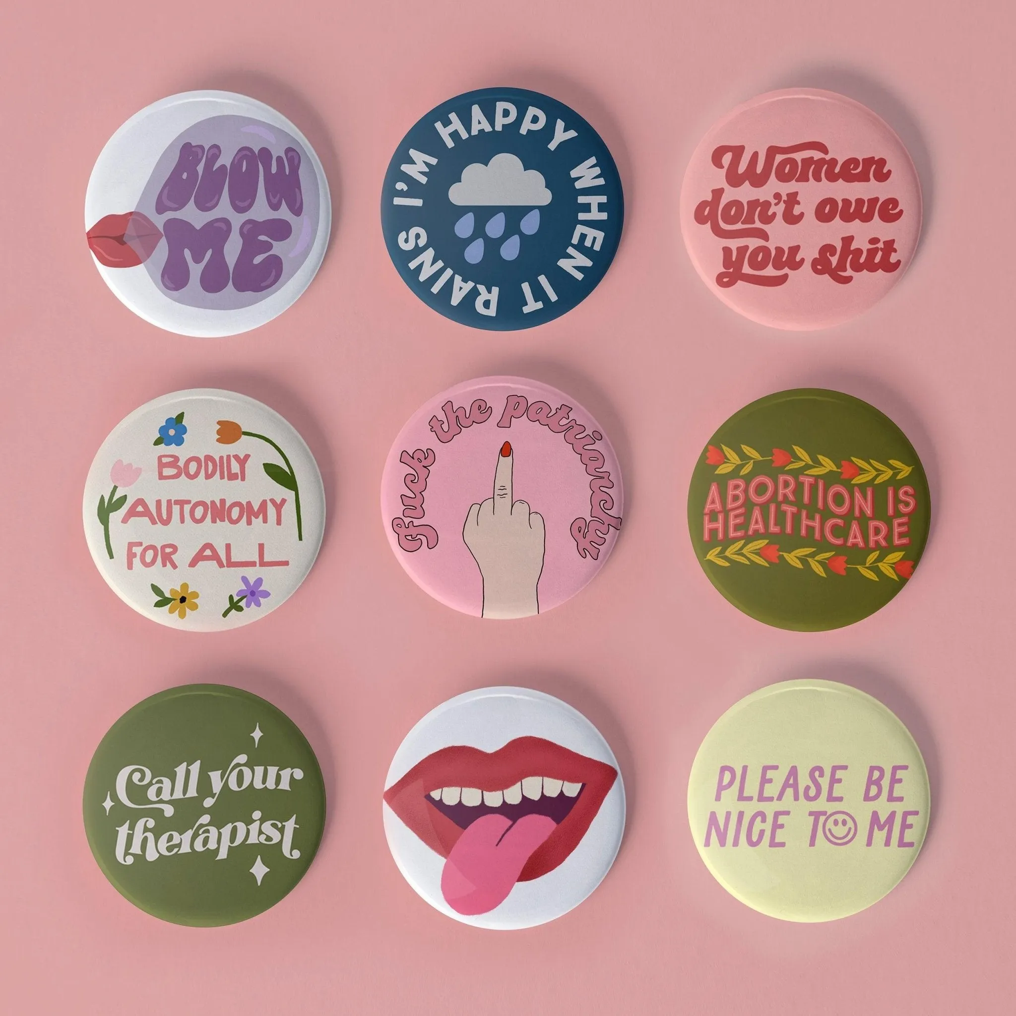 Bubblegum Blow Me pinback button