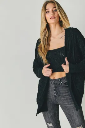 Cable Knit Long Sleeve Cardigan