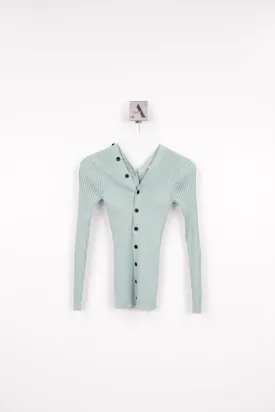 Cardigan With Neckline Cut Outs