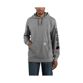 Carhartt Men's Flame Resistant Force Midweight Hooded Graphic Sweatshirt - Granite Heather